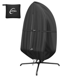 Kipiea Patio Egg Chair Covers Waterproof, Upgraded Outdoor Hanging Egg Chair Covers with Waterproof Zipper, 420D Heavy Duty Swing Chair Cover, Windproof, Anti-UV, No Tears (Single-seat 45" W x 75"H)