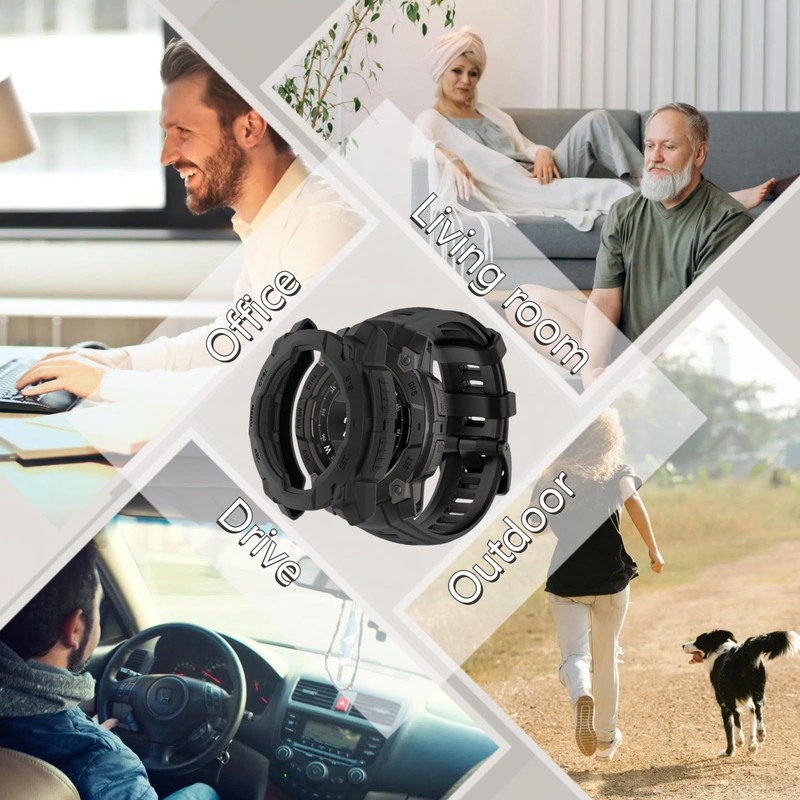 QHBAMD Silicone Watch Bands Compatible for Garmin Instinct 3 AMOLED