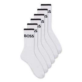 BOSS Men's Socks QS Stripe CC Crew Socks 6 Pairs, White100