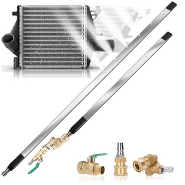 47" & 24" Radiator Cleaning Wand 2-Piece Set - 4500 PSI Stainless Steel Dual Water/Air Radiator cleaner Cleaner w/Pressure Washer Gun Adapter & Tips for Cars, Trucks, Heavy Equipment (47″ and 24″)