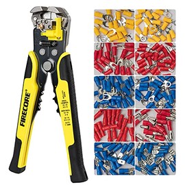 Firecore pelacables automático,Alicate terminales kit con 230 terminales,pelacable Multifuncional para Pelar/Cortar/Presionar