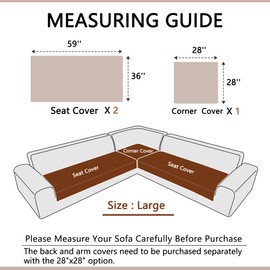 Arfntevss Corner Sectional Couch Covers Plush Chenille L Shape Sofa Cover Thick Soft Sofa Slipcovers 3 Pieces Anti Slip U Shaped Sectional Cover Fluffy Fuzzy Furniture Protector (Large, Light Gray)