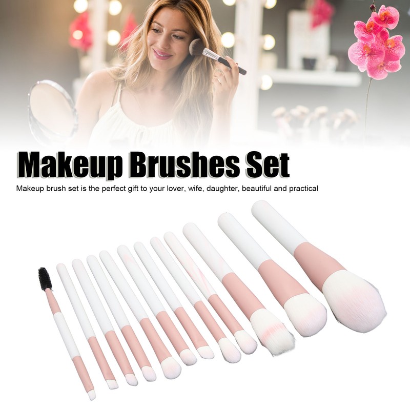 12Pcs Makeup Brushes Set Synthetic Cosmetic Brush Artificial Fiber Soft