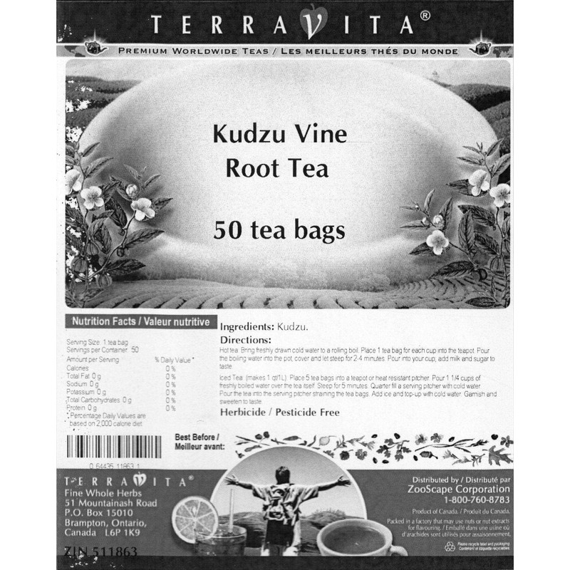 Kudzu Vine Root Tea (50 tea bags, ZIN: 511863)