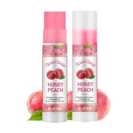 Bálsamo labial, hidratación de larga duración para labios secos y agrietados, enriquecido con vitamina E, cera de abejas y aceites naturales, cuidado de labios no graso, 0.14 onzas (durazno