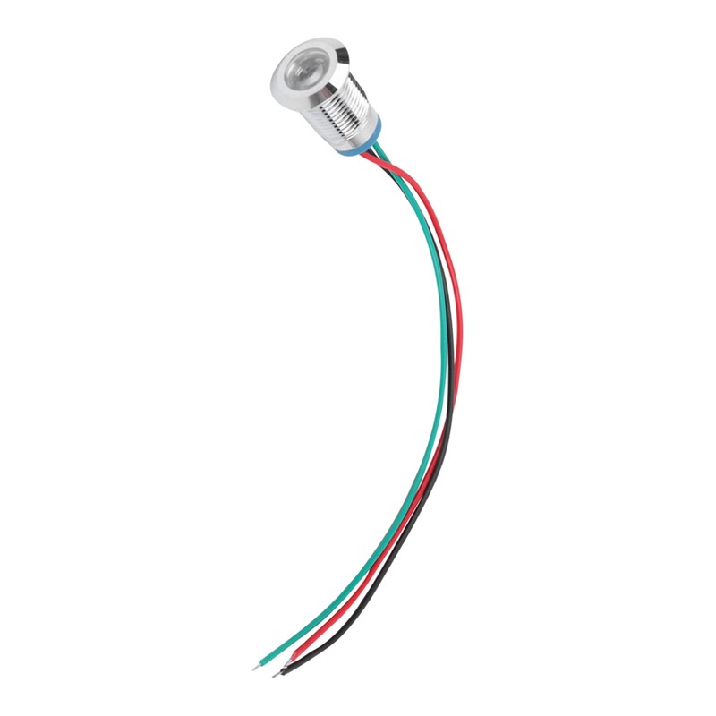 4 Sets PreWired Round LEDs Waterproof Metal 2Color Indicator Common