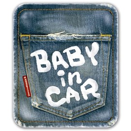 デニム風 ＢＡＢＹ ＩＮ ＣＡＲ ステッカー ベビーインカー ベビーinカー 赤ちゃんが乗ってます デニム ステッカー/メイヴルアットホーム（BABY）