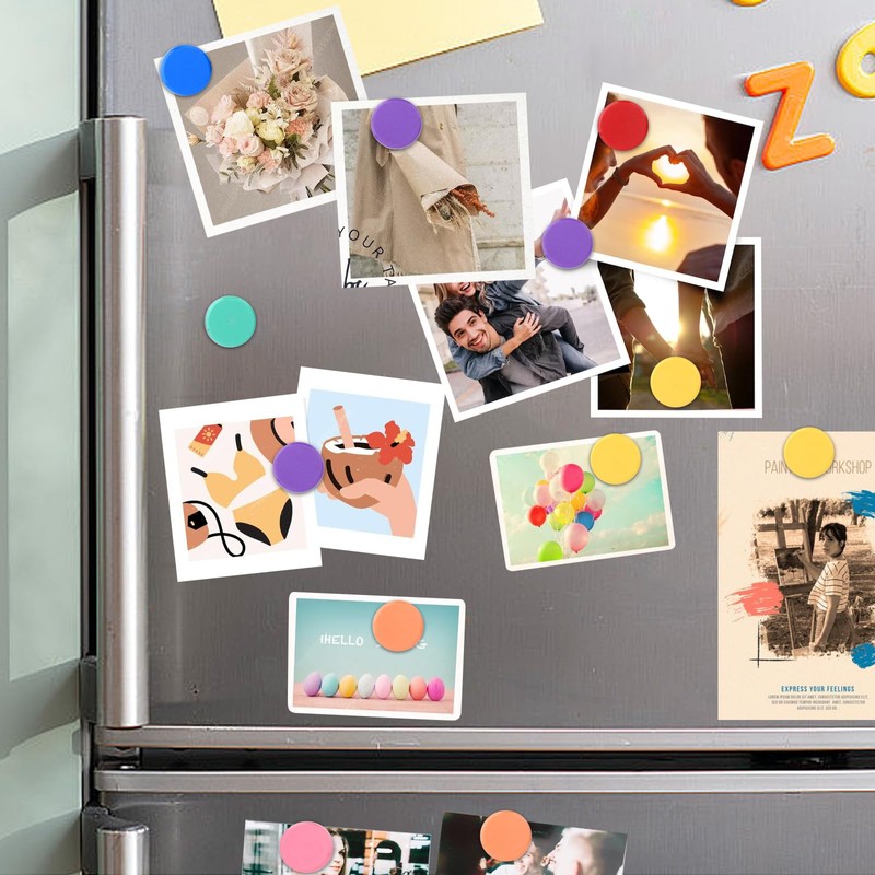 MIN CI 96Pack Fridge Magnets 8 Colors Round Whiteboard Magnets,