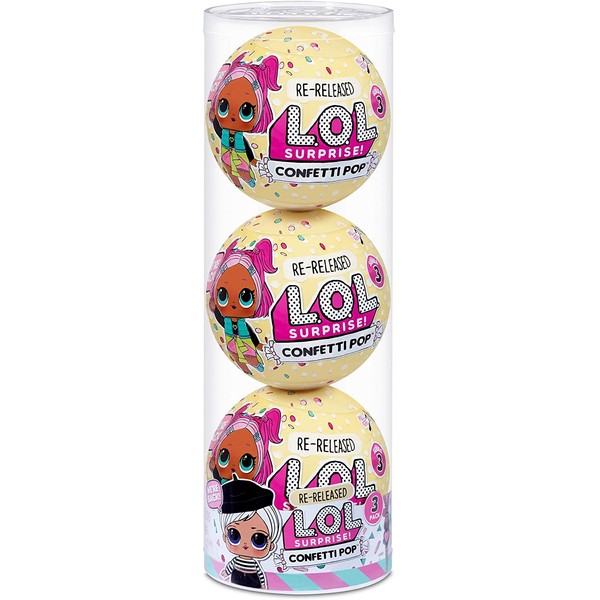 L.O.L. Surprise! Confetti Pop 3 Pack Beatnik Babe – 3 Re-Released Dolls Each