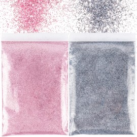 BETESSIN 100 g Glitter for Crafts, Glitter Powder, Pink Grey Glitter Powder, Glitter Powder for Nails, Face, Card Making, Craft, Nail Art