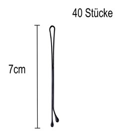 Ponik's 40 x Bobby Pins Metal 7cm - Hair Pins Straight - Black