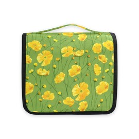 senya Hanging Travel Toiletry Bag Yellow Buttercups Bright Kit Makeup Case Cosmetics Organizer for Men Women, Yellow Buttercups Bright, one size