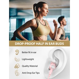 iMangoo for Apple Lightning Headphones MFi-Certified Wired Earbuds Pink