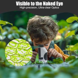 50x-300x Mini Pocket Microscope for Kids, Portable Kids Microscope with Phone Adapter Clip & 12 Specimen Slides, Educational Science Kits STEM & Science Toys Gift for Age 6+ Visit The SETFLAGS Store