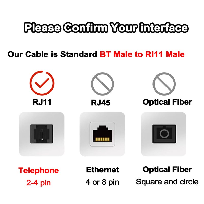 HAWAKA Telephone Splitter 2 Way BT Phone Socket Adapter RJ11
