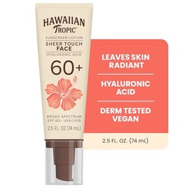 Hawaiian Tropic Sheer Touch Face Sunscreen Lotion SPF 60, 2.5 Fl Oz | Travel Size Sunscreen for Face, Sunblock Lotion, 2.5 Fl Oz