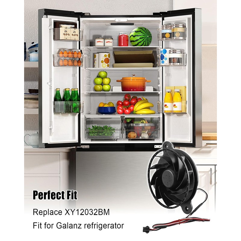 XY12032BM Refrigerator Cooling Fan Fit for Galanz Refrigerator DC 12V