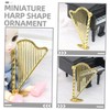 HEMOTON Mini Harp Toy Models Doll House Stringed Instrument Harp
