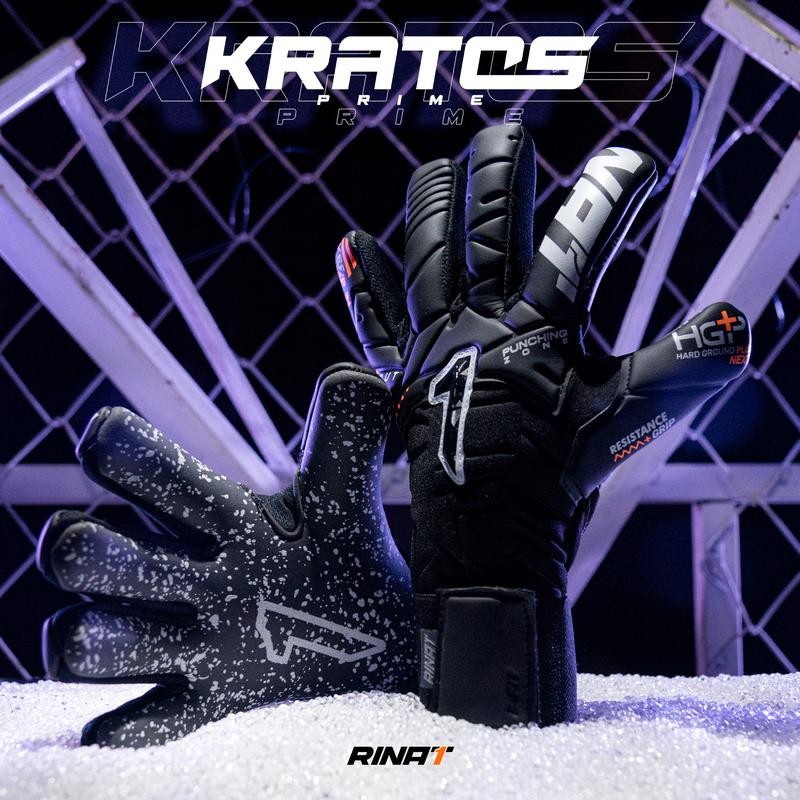 Rinat Kratos Prime Turf Goalkeeper Glove - Color: Black, Size: