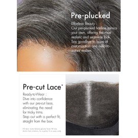 LUVME HAIR Salt & Pepper Layered Bob Glueless Pre-Cut Lace Wig Gray Wigs For Women Short Grey Hair Glueless Bob Wigs Pre Plucked Pre Cut Pixie Cut