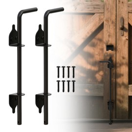 URDOGSL 12" Heavy Duty Cane Bolts for Gates with Black Rustproof Powder Upgraded Hardware Gate Drop Rod for Wood PVC Vinyl Fences Gates, Double Doors-2 Pack