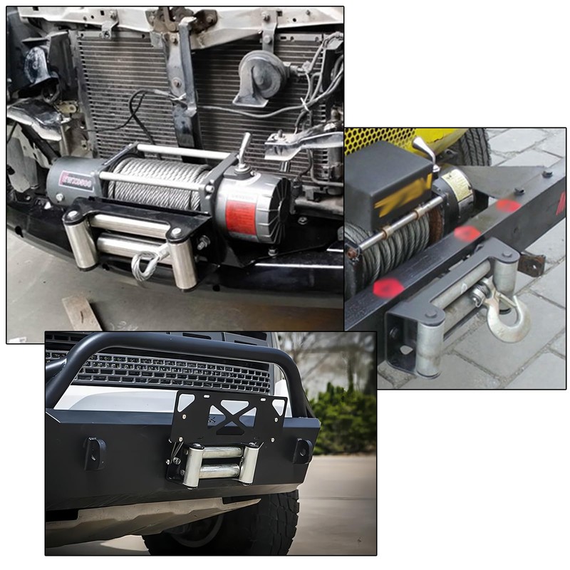 Winch Roller Fairlead Mount for ATV UTV SUV Car Winch