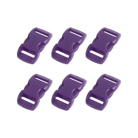 METALLIXITY Side Quick Release Buckle (1.1cm/0.43") 6Pcs, Plastic Adjustable Buckles - for Backpack Strap, Dark Purple