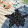 MAYJOYDIY Black 3D Sequin Flower Applique Sparkly Sew on Sequins