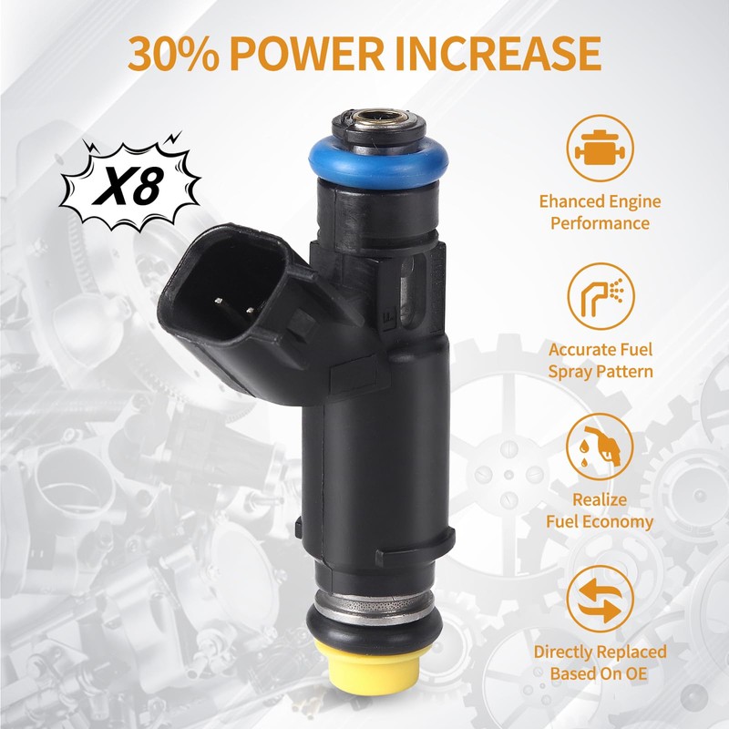 AISHAN 8PCS Fuel Injectors 4 Holes Compatible with GMC Yukon