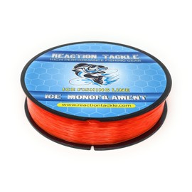Reaction Tackle Ice Monofilament – Ice Fishing Mono Line, Tip-Up Line - Neon Orange - 8LB / 1000yds
