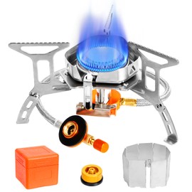 Camping Gas Stove Foldable 3500 W Camping Stove Gas Stove Camping Stove Foldable Gas Stove Camping with Piezo Ignition and Carry Box for Outdoor Picnic Trekking Hiking