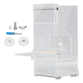Automatic Parrot Feeder Prevent Spills Splashes Large Capacity Acrylic Transparent Bird Cage Feeder