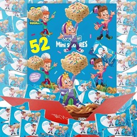 Rice Crispies Treats Mini Squares | Sweet Crispy Marshmallow Cereal Kids Snack Individually Wrapped | Great For Everyday Halloween Basket Filler Stuffer Party Favor