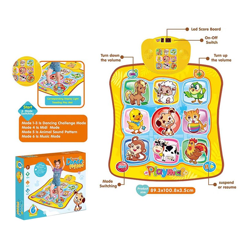 Kid Cartoon Pattern Dance Mat Children Volume Adjustable Electronic Music