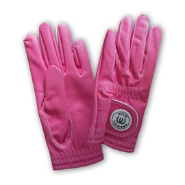 Wild Horses Ladie's Golf Glove - Premium PU Leather - Super Durable and Long Lasting - Women's Pink Golfing Glove (Pink, Medium, Left)