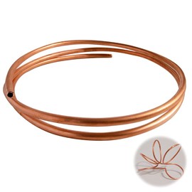 Quickun Copper Tube 5/32" ID × 3/16" OD (4-5mm) Seamless Round Pipe Tubing (3.28FT)