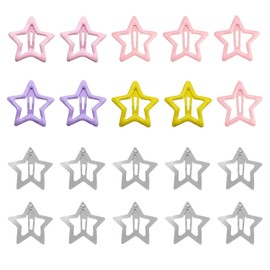 20PCS Star Snap Hair Clips，cute Star Hairpin Hair Accessories，non Slip Metal Star Shaped Hair Accessories，suitable for Girls' Hair Decoration Use