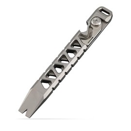 PioneerEDC Titanium Pry Bar, EDC Pry bar Multitool with Bottle Opener, Nail Puller and Box Openers, Mini Crowbar for Everyday Carry and Camping Accessories