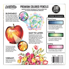 ArtSkills Artist Colored Pencils Set, Colored Pencils for Adult Coloring Books, Drawing, Sketching, 100-Count