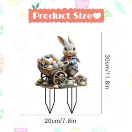 LUMOOM Easter Decoration Outdoor, Easter Garden Rabbit Decorations, Acrylic Garden Plug Easter Bunny Decorations, Spring Rabbit, Easter Sign for Outdoor and Indoor Garden Decoration (C)