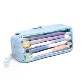 Toplive Big Capacity Pencil Case,Large Pencil Case,Large Capacity Pencil Pen Pouch Bag Holder Storage Organizer Office Stationery Supply with Wrist Strip for School Teen Adults,Blue