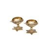 DreamKraft Brass Handmade Engraved Design Kuber Diya (Oil Lamp) with