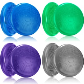Jerify 4 Pcs Wiggle Seat Flexible Inflated Wobble Cushion Stability Balance Pad Balance Disc Sensory Seat for Men Women Fitness Physical Exercise Improving Posture Home Office(Multi Color)