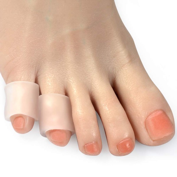 Pinky Toe Sleeves 5 Pairs, Gel Toe Protectors for Corns Remover, Callus Cushion, Bunion Treatment, Ingrown Nails, Pinching, Cramping (S)