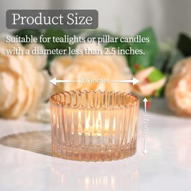 HAVITI 24 pcs Large Tea Light Holders, Gold Glass Candle Holders, Votive Candle Holders for Table Centerpiece Wedding Table Decor
