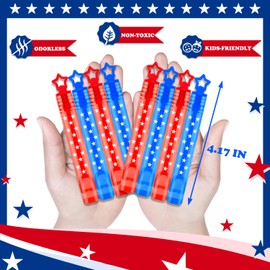 Leetous Patriotic Mini Bubbles Wands Toys Bulk 64 Pack - Bubbles Party Favors for Kids,Bulk Toys Gifts Treats Prizes Accessories Decorations for Memorial Day 4th Fourth of July Parade Throws, Birthday
