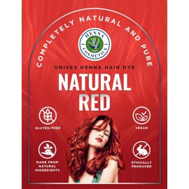 Pure Natural Red 400g | 100% Natural Hair Dye Kit | Vibrant Colors w/ Pure Henna 50g