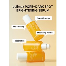 celimax celimax Pore+Dark Spot Brightening Serum 30ml | Gel-like Serum for Enlarged Pores with Niacinamide, Tranexamic Acid, Pore Minimizer, Non-Irritating, Hydrating, For Sensitive Skin, hyperpigmentation