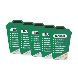 PrintAttack P038 | Set of 6 Waste Separation Stickers Scratch and Weather & UV Resistant (5 x Organic Waste Green)