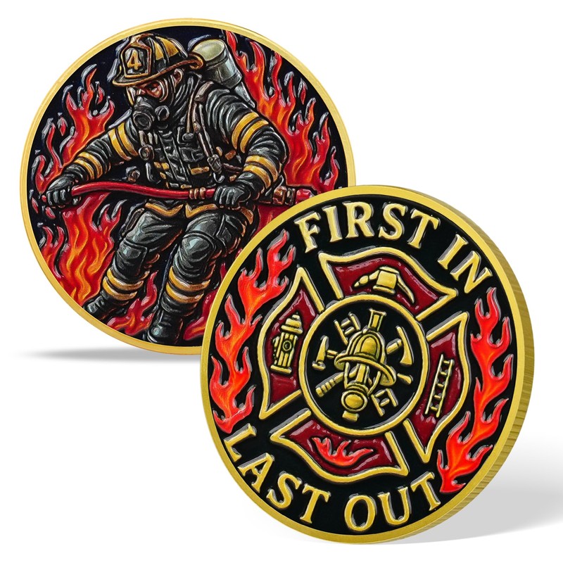 Fireline Guardian Firefighter Challenge Coin – Courage and Valor Memorial